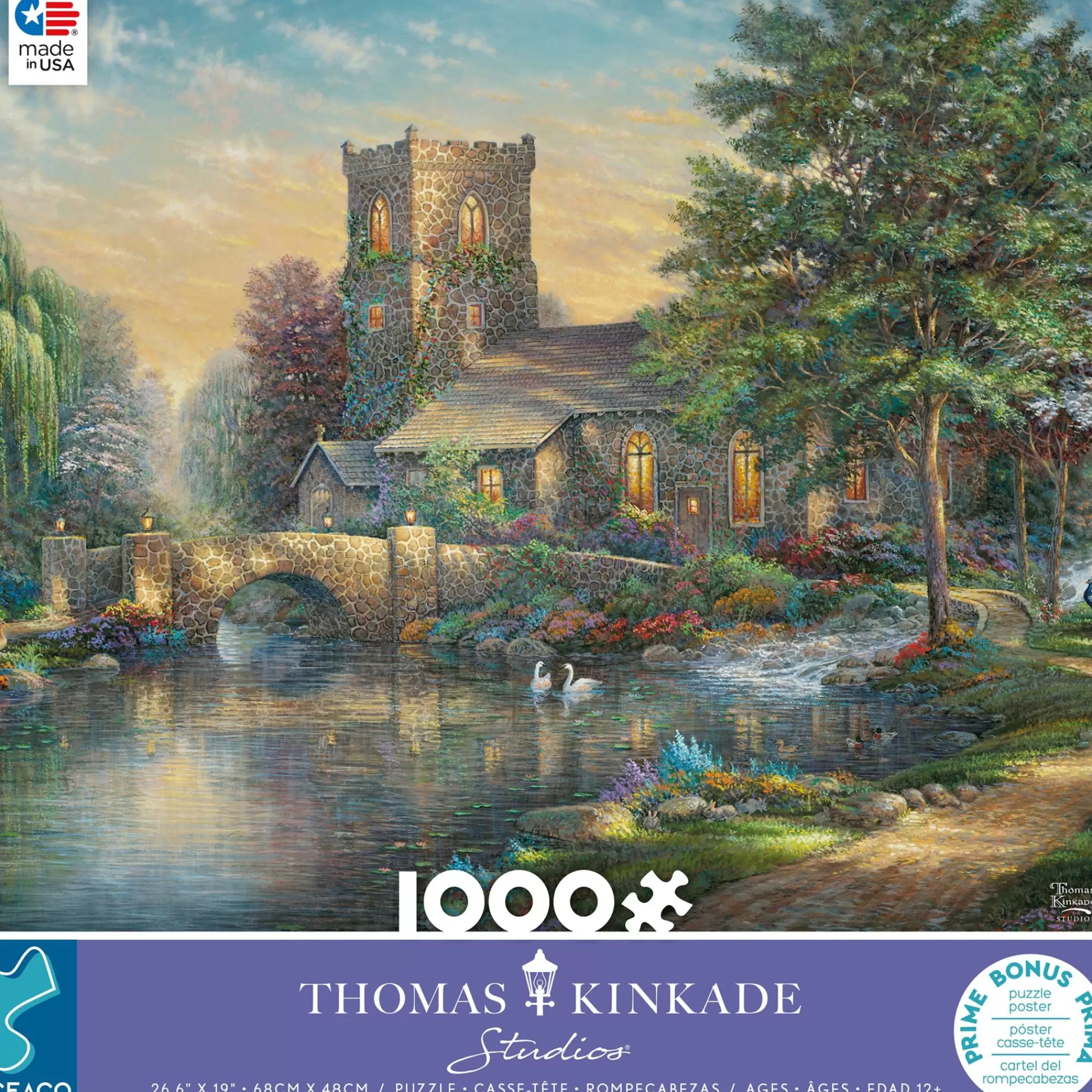 Ceaco Thomas Kinkade - Willow Wood Chapel - 1000 Piece Puzzle* Made In Usa' Puzzles