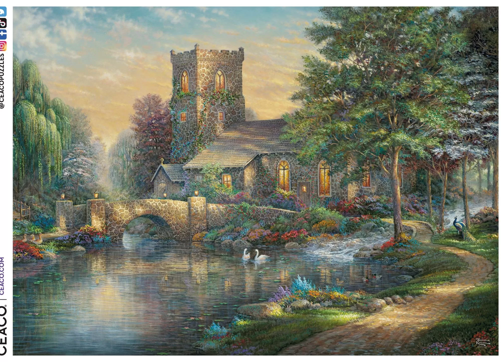 Ceaco Thomas Kinkade - Willow Wood Chapel - 1000 Piece Puzzle* Made In Usa' Puzzles