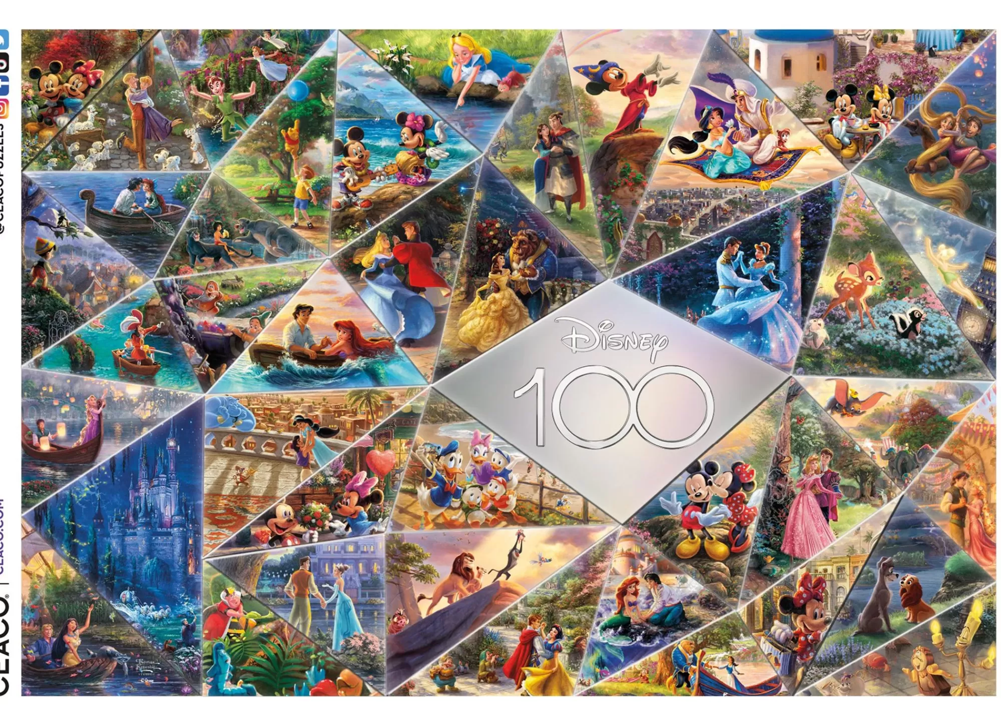 Ceaco Thomas Kinkade Disney 100 - Collage - 2000 Piece Puzzle* Disney Puzzles