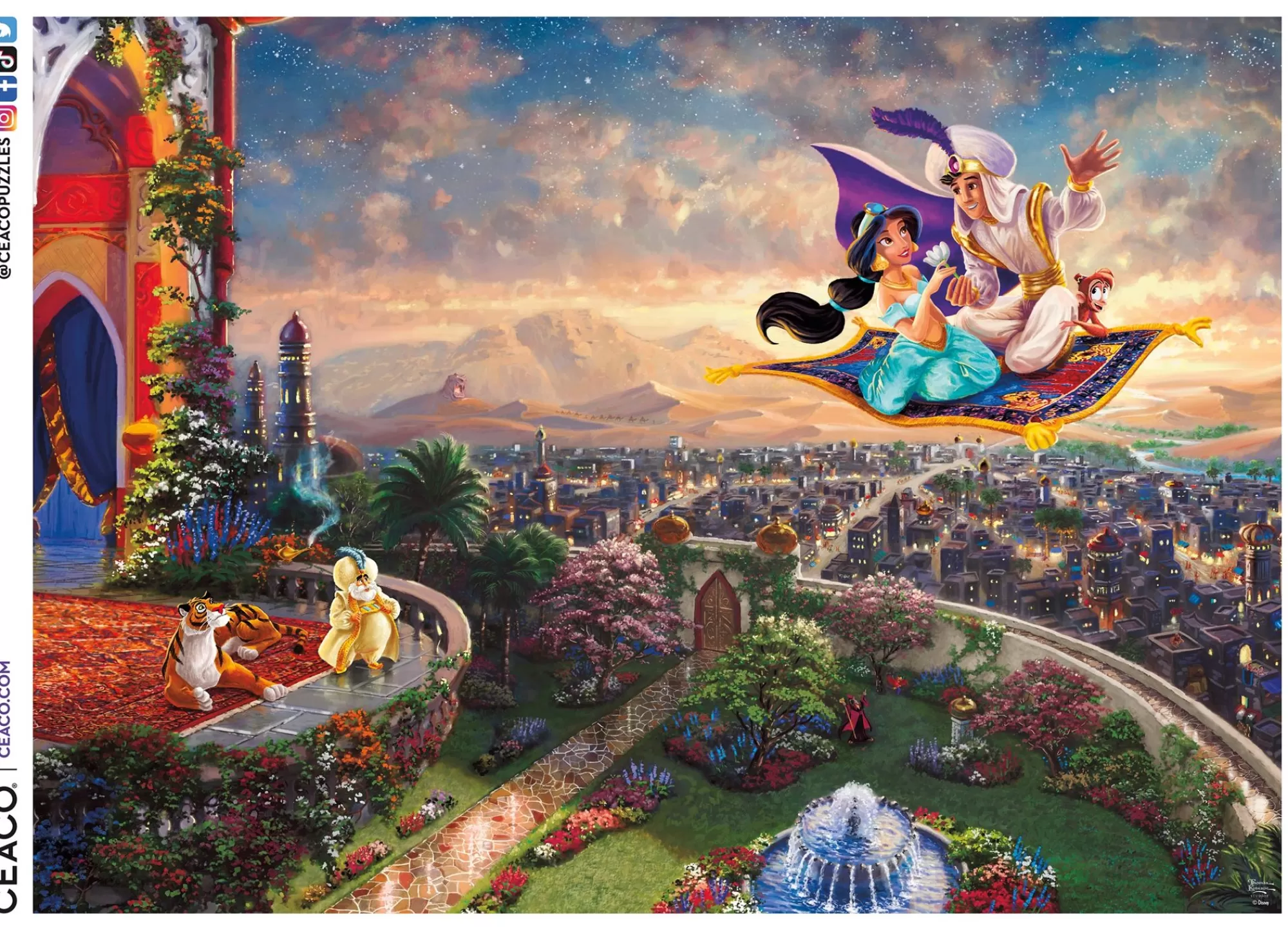 Ceaco Thomas Kinkade Disney - Aladdin - 1000 Piece Puzzle* Disney Puzzles