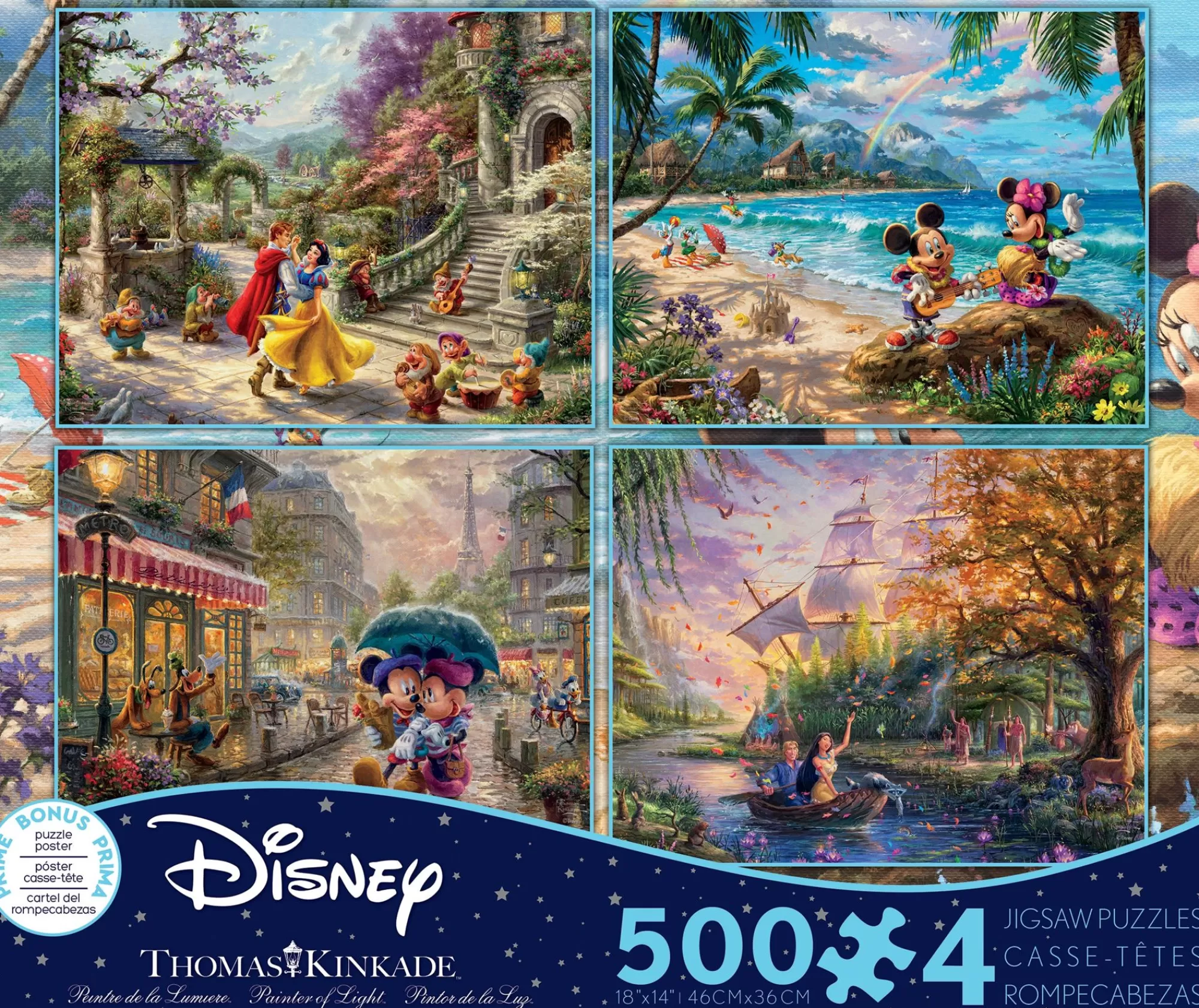 Ceaco Thomas Kinkade Disney - Multipack - 4 In 1 Puzzles* Disney Puzzles