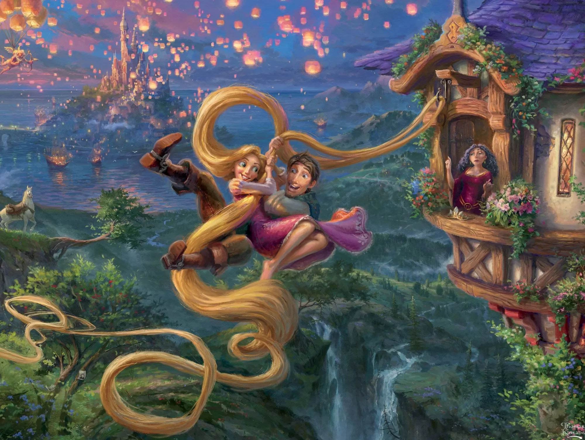 Ceaco Thomas Kinkade Disney - Tangled - 750 Piece Puzzle* Disney Puzzles