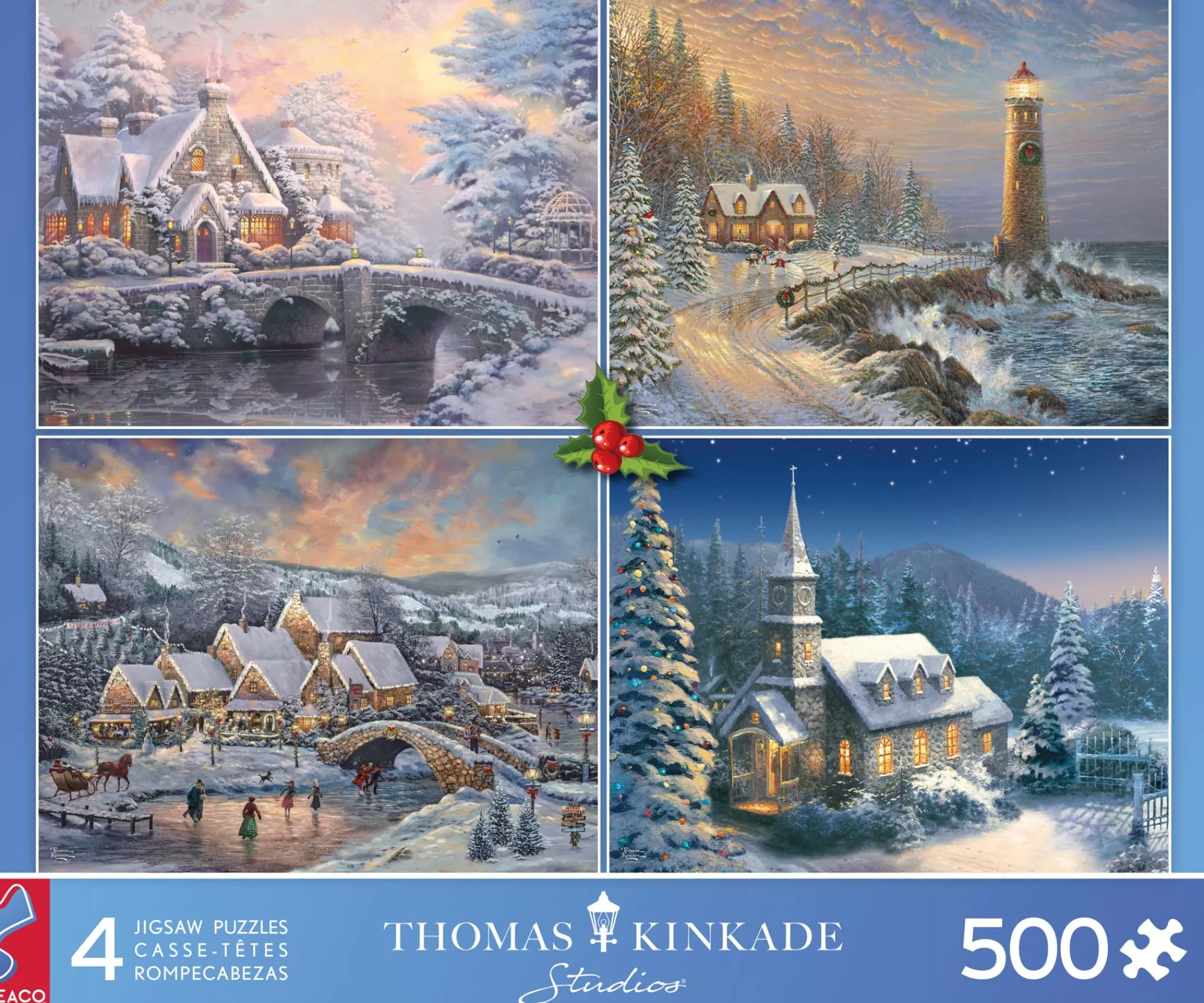 Ceaco Thomas Kinkade Holiday - Multipack - 4 In 1 Puzzles* Holiday Puzzles