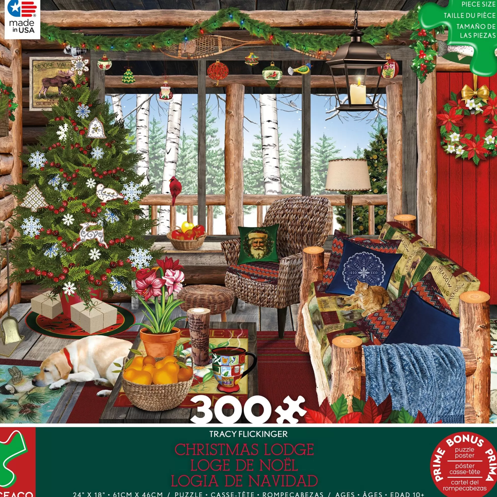 Ceaco Tracy Flickinger - Christmas Lodge - 300 Piece Puzzle* Holiday Puzzles