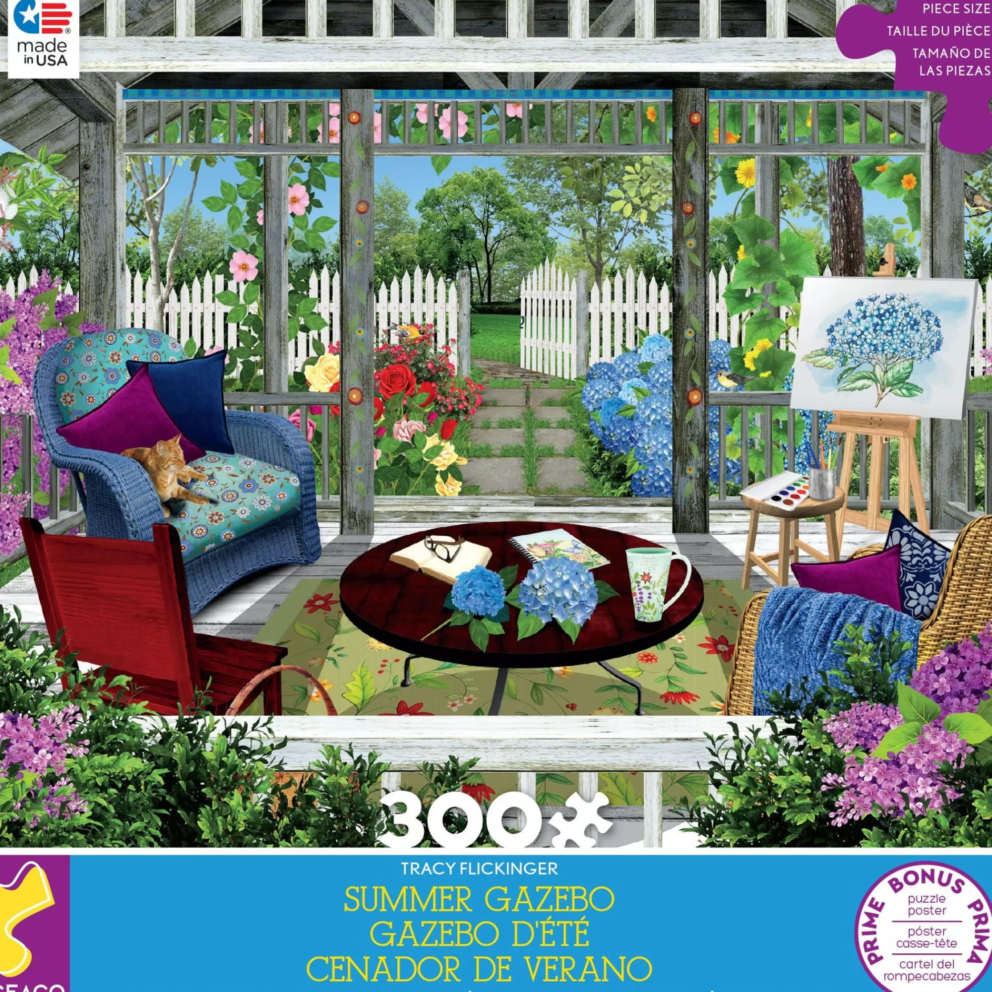 Ceaco Tracy Flickinger - Summer Gazebo - 300 Piece Puzzle* Flowers Puzzles