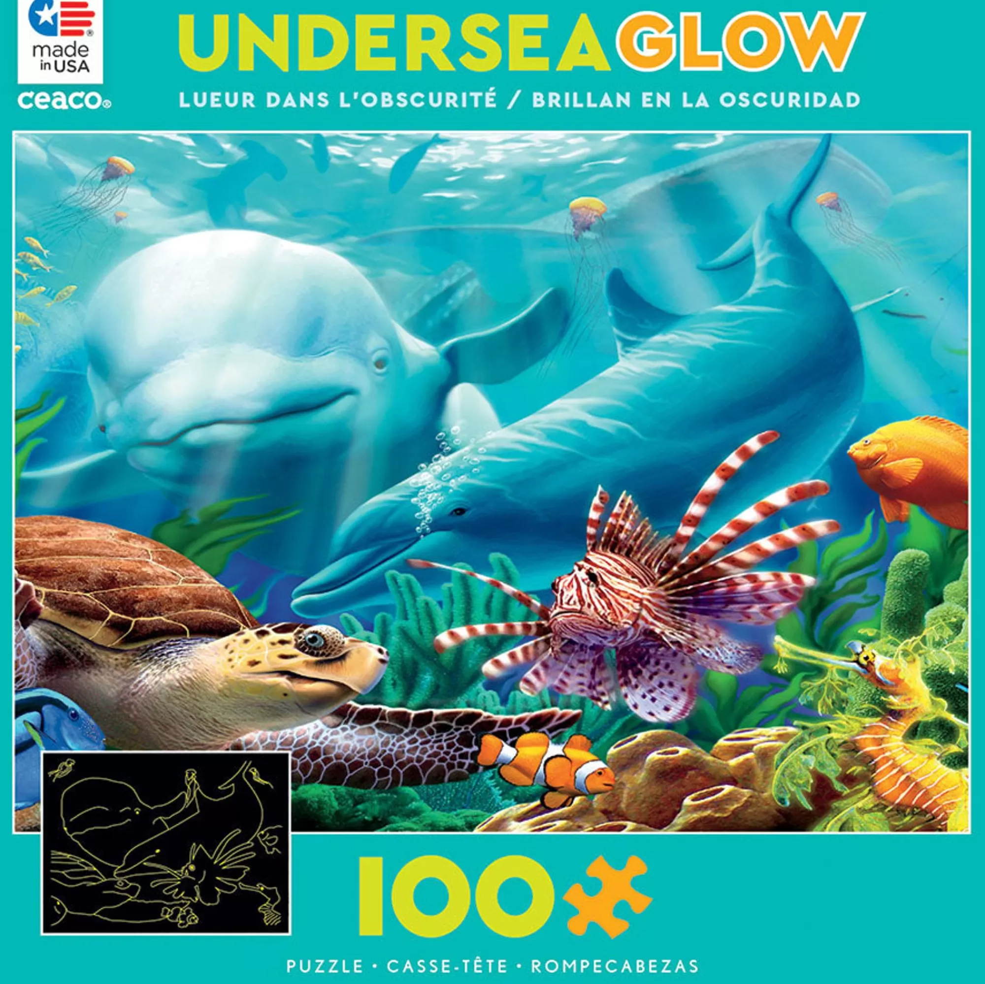 Ceaco Undersea Glow - Seavillians - 100 Piece Puzzle* Kids Puzzles